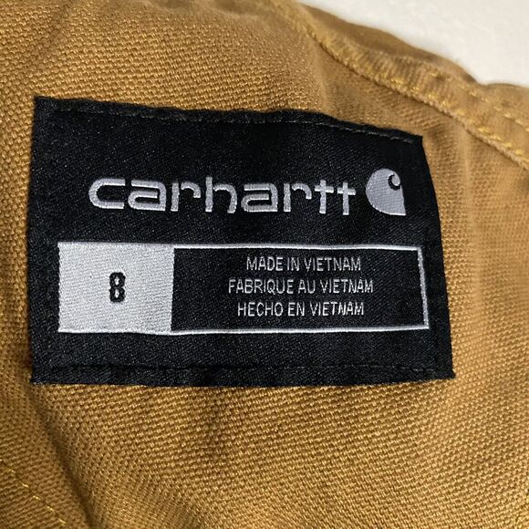 Carhartt Overalls Youth Boys Size 8 Brown Double Knee Canvas Workwear Outdoor - Picture 7 of 11